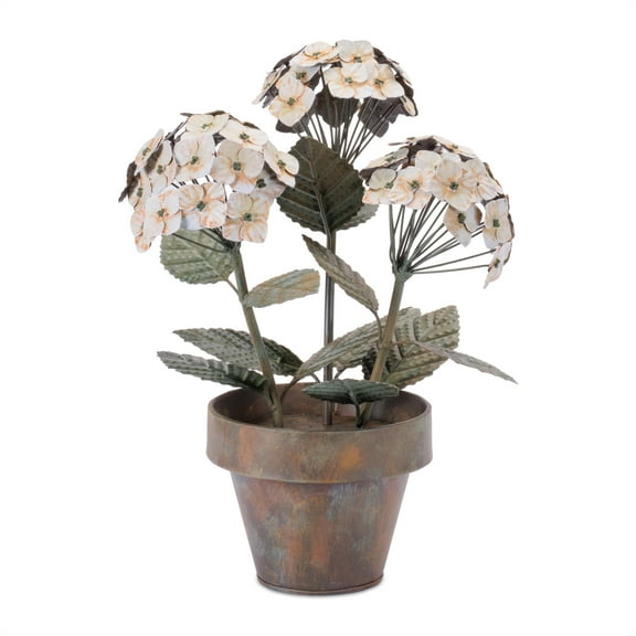 Melrose International Potted Hydrangea 15"H Iron