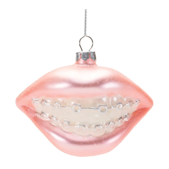 Melrose Glass Smile with Braces Ornament Set of 12