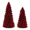 thumbnail image 1 of Melrose Cone-Shaped Pine Tree Christmas Decorations - 19.75" - Red - Set of 2, 1 of 3