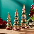thumbnail image 1 of Melrose Mercury Glass Pine Christmas Tree Decoration - 11.5" - Multicolor - Set of 3, 1 of 2