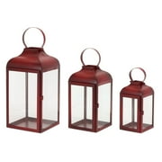 Melrose International Waterfront Rustic Red Iron Lantern