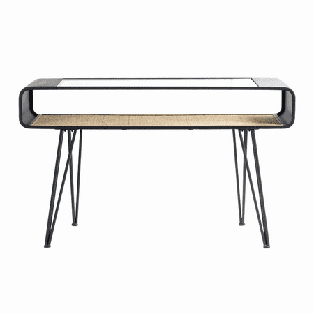 Console Table 47.5"L x 15.75"W x 28.75"H Iron/Glass