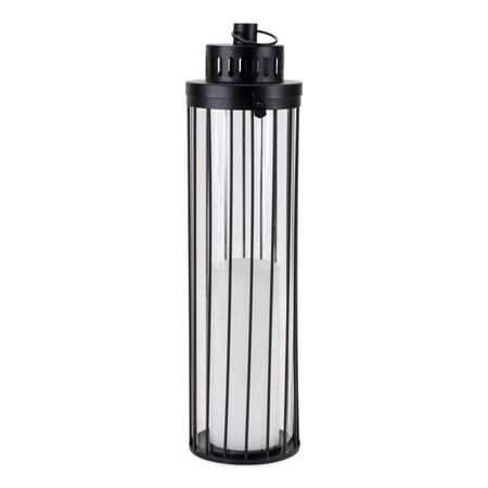 Melrose International Modern Round Metal Floor Lantern 18"H