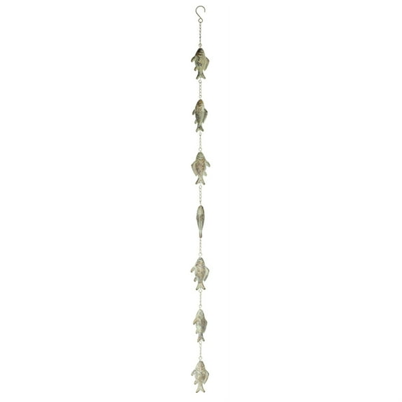 Melrose Iron Set Of 2 Rain Chain With Green And Brown Finish 78433DS