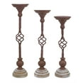 thumbnail image 1 of Melrose Iron Set Of 3 Candle Holder With Brown And White Finish 82352DS, 1 of 1