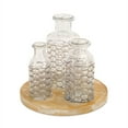 thumbnail image 1 of Melrose Jars withChicken Wire Wrap 9"H Glass/Wire, includes Tray - Wood, 1 of 1