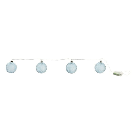 Melrose LED Ball Ornaments, Christmas, 3.5”D x 4.5'L, Glass 6 Hour Timer, 3 AA Batteries, Not Included
