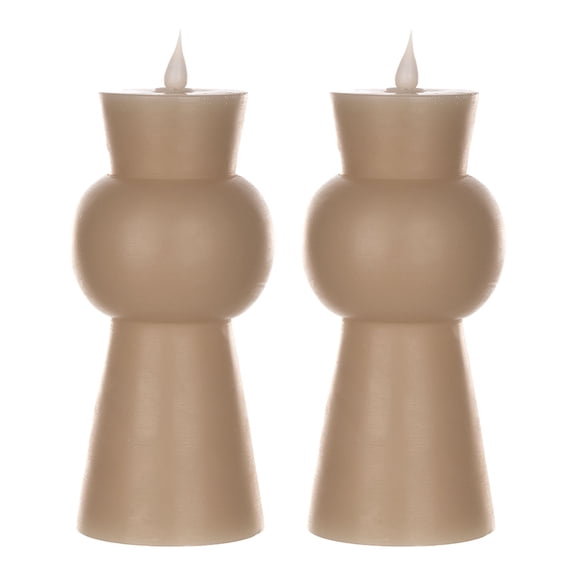Melrose LED Flameless Abstract Tapered Candles with Remote - 8.5"