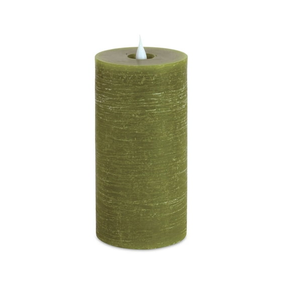 Melrose LED Lighted Flameless Pillar Candle - 7.75" - Green