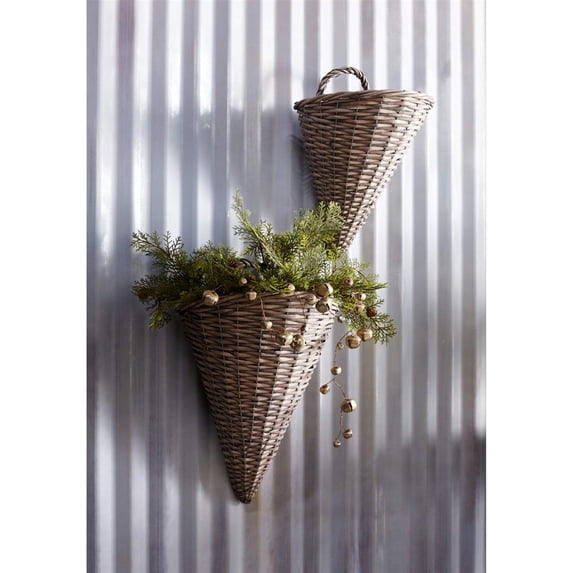 Hanging Basket (Set of 4) 15.75", 18.75"H Willow