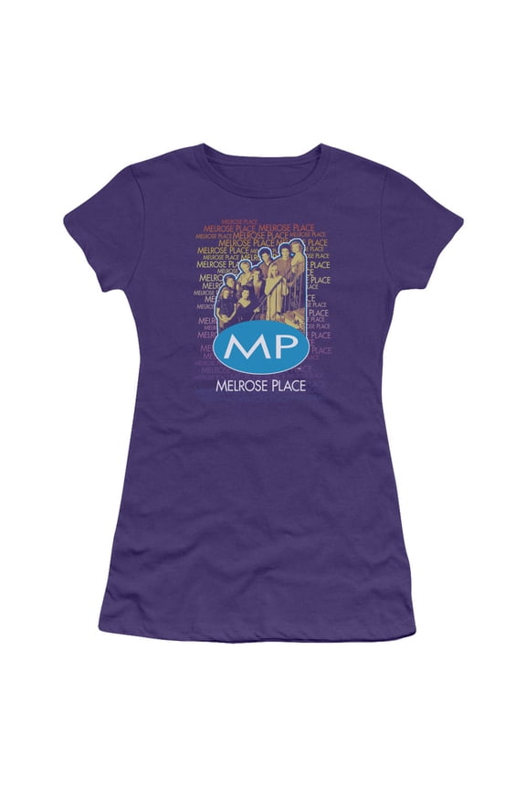 Melrose Place Melrose Place Junior Women's Sheer T-Shirt Purple