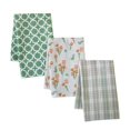 thumbnail image 1 of Melrose Quatrefoil, Plaid and Floral Kitchen Tea Towels - 28" - White and Green - Set of 3, 1 of 4