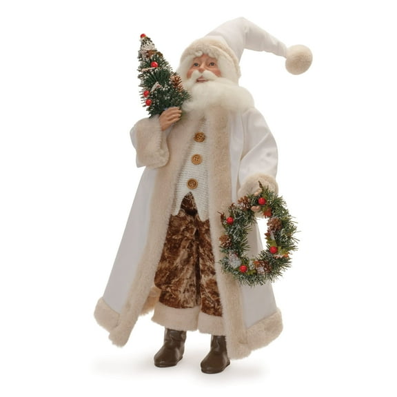 Melrose Resin Santa with Christmas Tree Figurine, 9-inch Height, Holiday Season Decoration