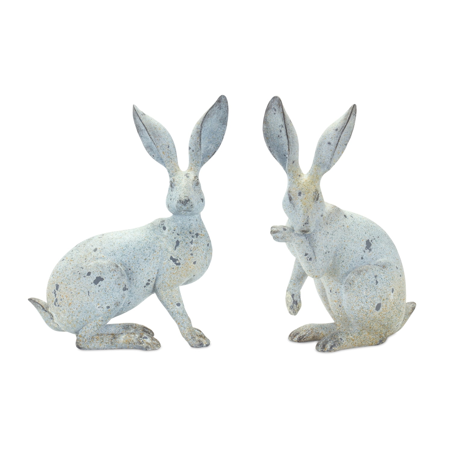 Melrose Set Of 2 Resin Rabbit With Grey Finish 85554DS - Walmart.com