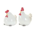 thumbnail image 1 of Melrose Set Of 2 Terra Cotta Chicken With White Finish 85565DS, 1 of 3