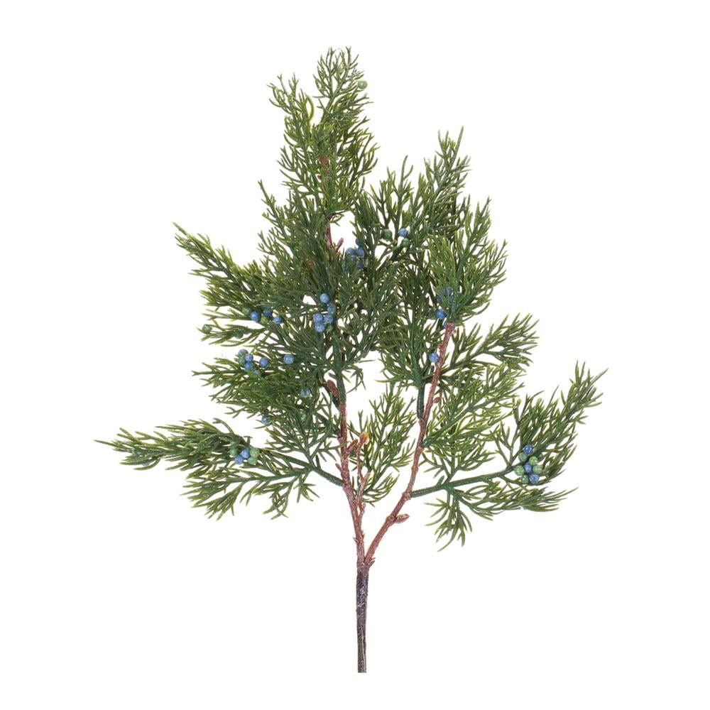 20" Green and Blue Potted Pine Spray Set