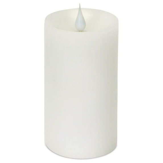 Melrose Set of 2 LED Lighted Moving Flame Flameless Pillar Candles with Timer 5"