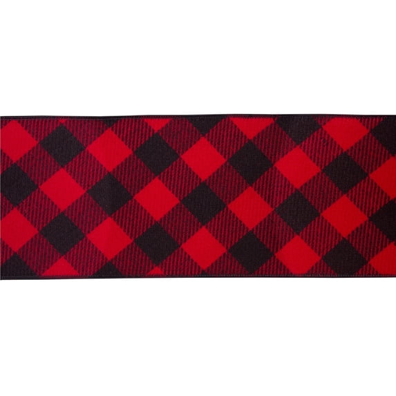 Melrose Set of 2 Red and Black Classic Checkered Pattern Ribbon 30’