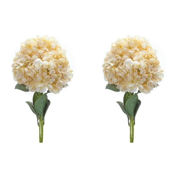 Melrose Set of 2 Yellow Hydrangea Artificial Bushes 19"