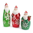 thumbnail image 1 of Melrose Set of 3 Santa Claus in Glittered Snowflake Suit Christmas Figurines 24.25", 1 of 2