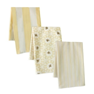 Bumble Bee Hand Dish Towels Set x3 Yellow Black Stripe Kitchen Decor FREE  SHIP!