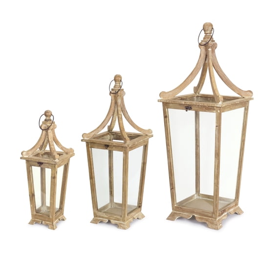 Melrose Set of 3 Tapered Candle Lanterns with Handle 39.75"