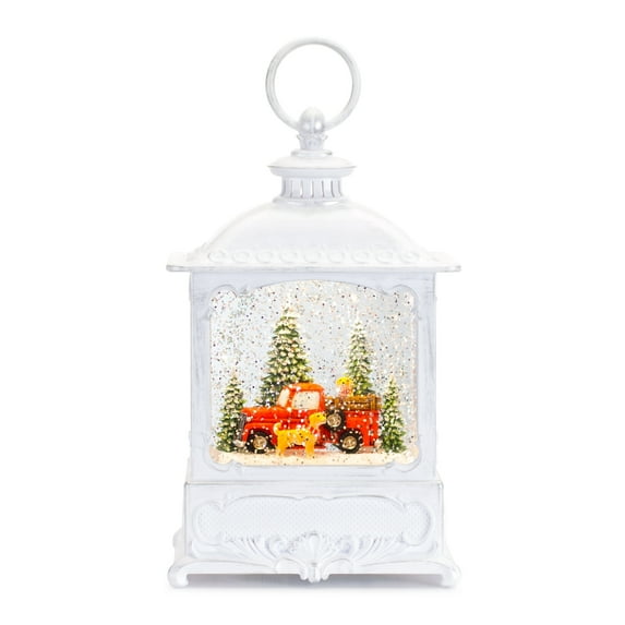 Melrose Snow Globe with Dog and Truck, 10-inches Height, Plastic (84033)