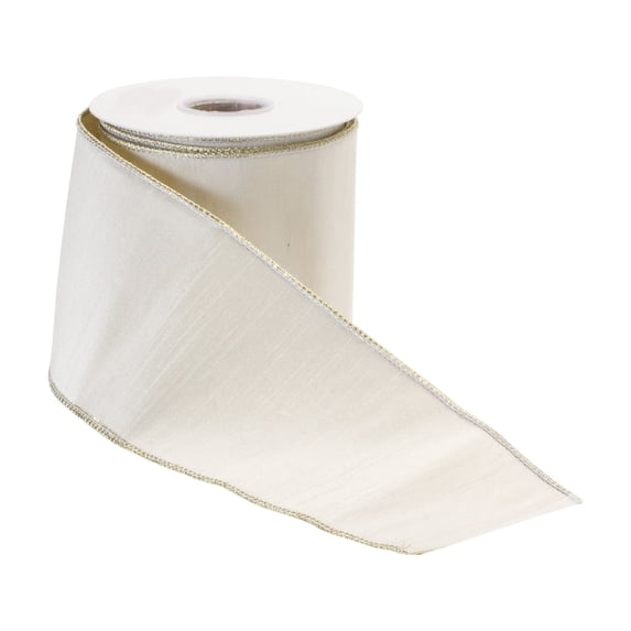 Melrose Solid Wired Craft Ribbon - 4" x 10 Yards - White