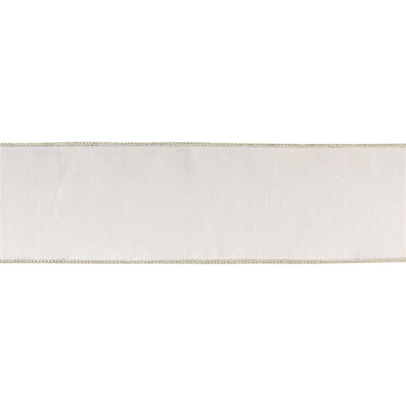 Melrose Solid Wired Craft Ribbon - 4" x 10 Yards - White