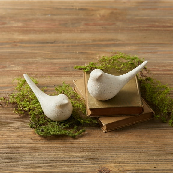 Melrose Speckled Sitting Birds Figurine - 6.25" - Set of 4