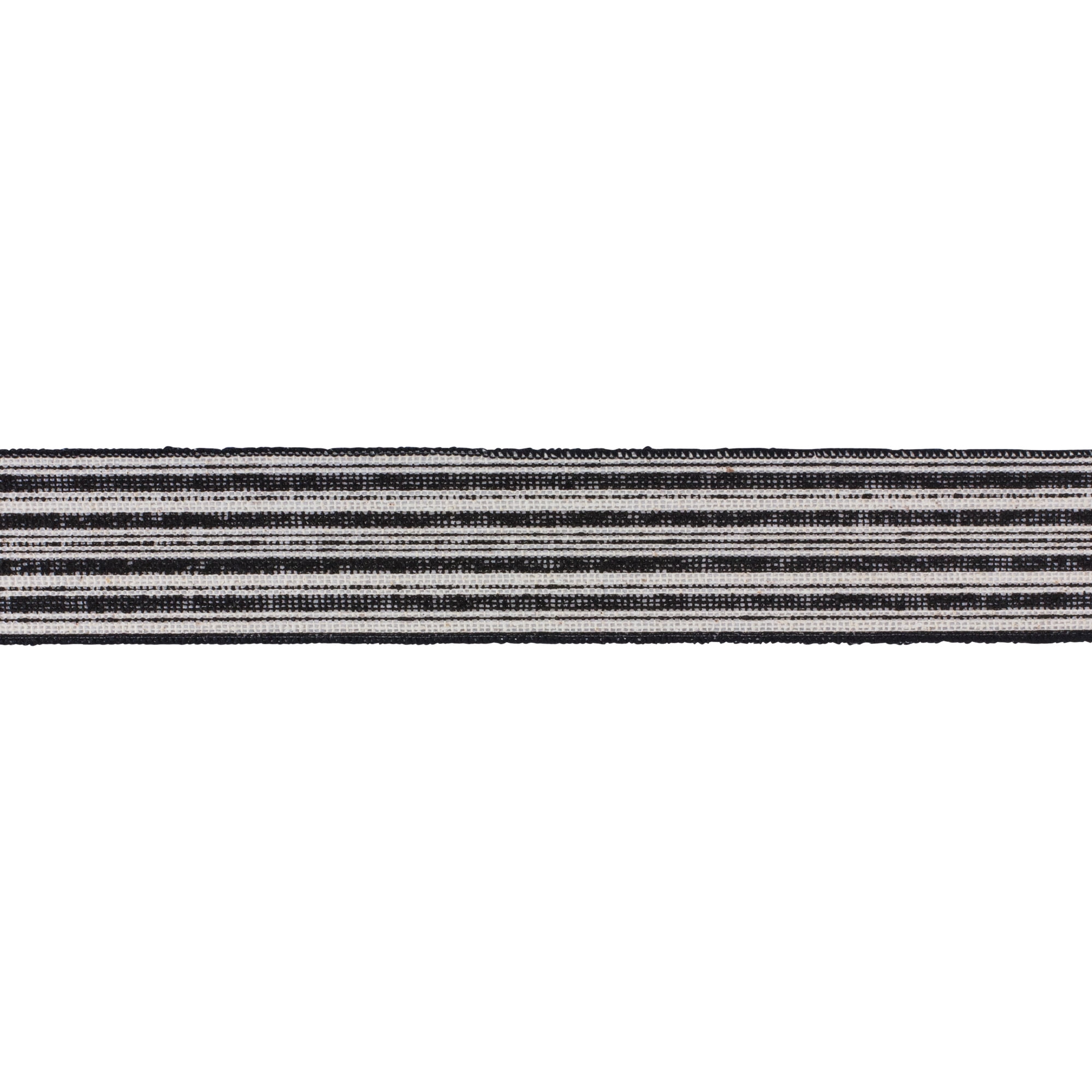 Melrose Striped Christmas Wired Craft Ribbon - 2.5" x 20 Yards - Black and White