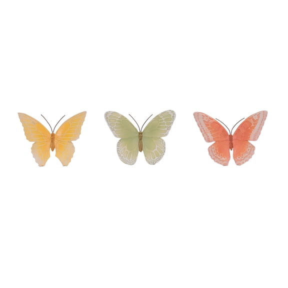 Melrose Textured Butterfly Figurines - 7.25" - Set of 3