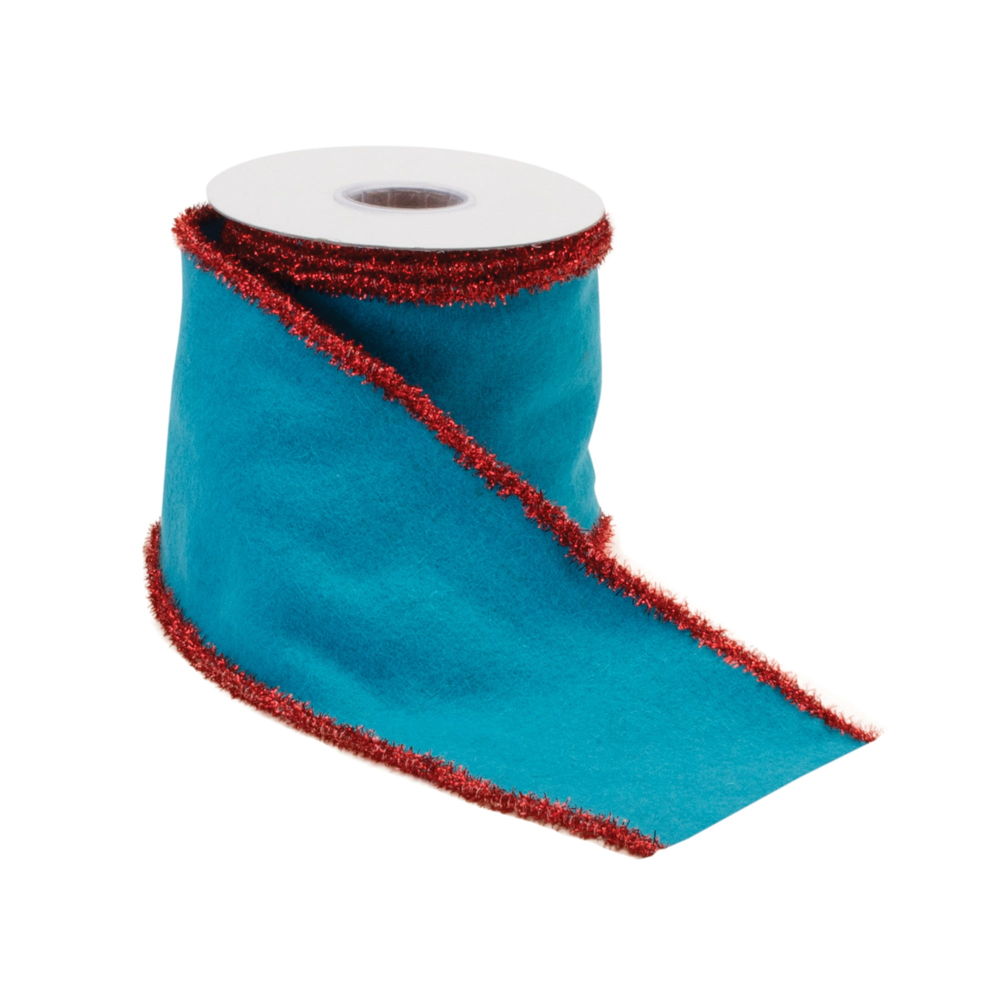 Melrose 91729DS 4 in. x 5 Yard Wool Wired Ribbon, Blue & Red