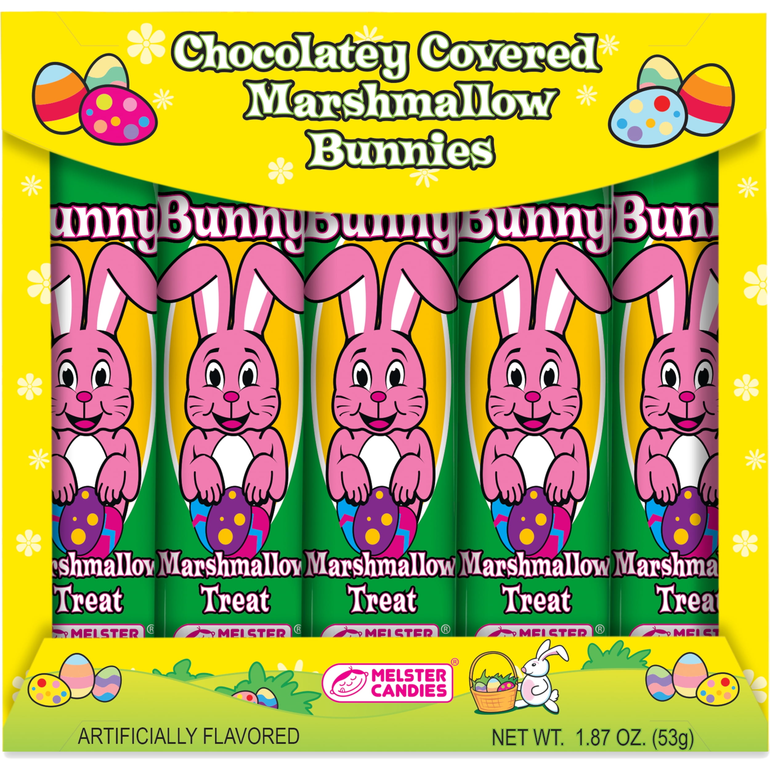 Melster Candies Chocolatey Covered Marshmallow Bunnies, 1.87 oz