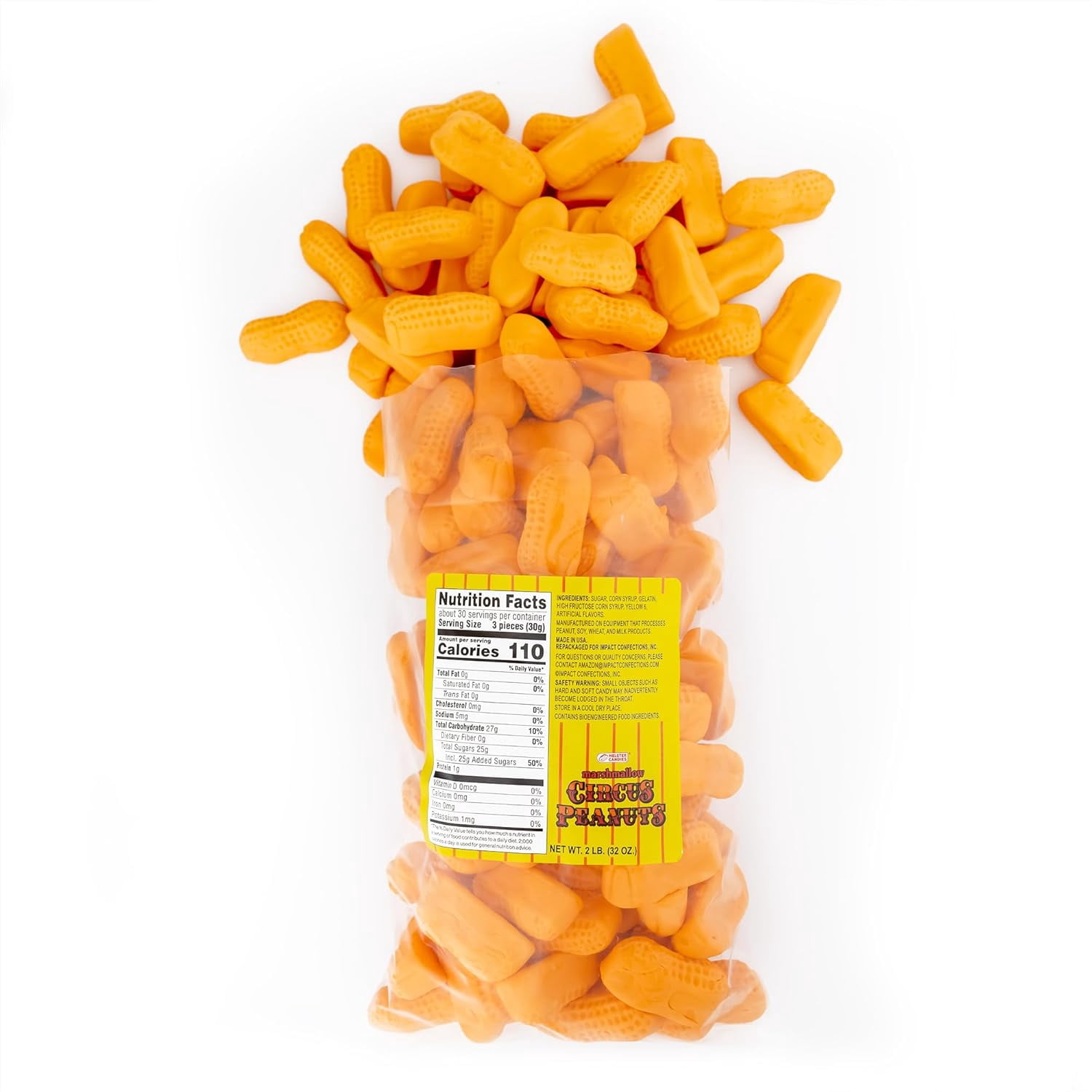 Melster Candies Classic Marshmallow Circus Peanut Candies Fat Free Iconic and Nostalgic