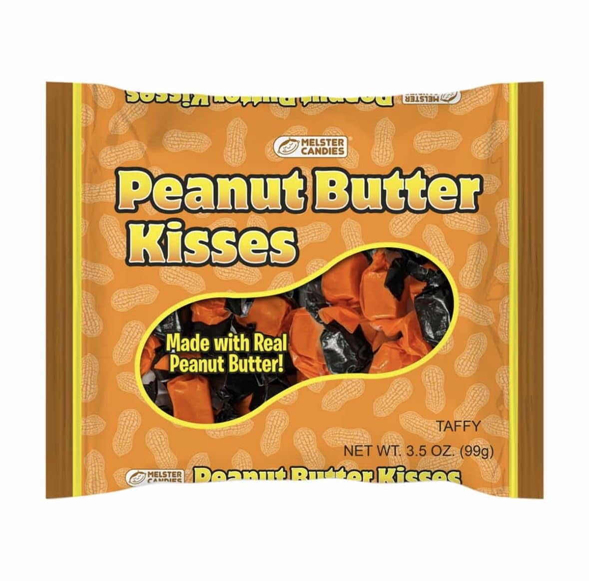 Melster Candies Peanut Butter Kisses Halloween Candy (Two 3.5 oz Bags)