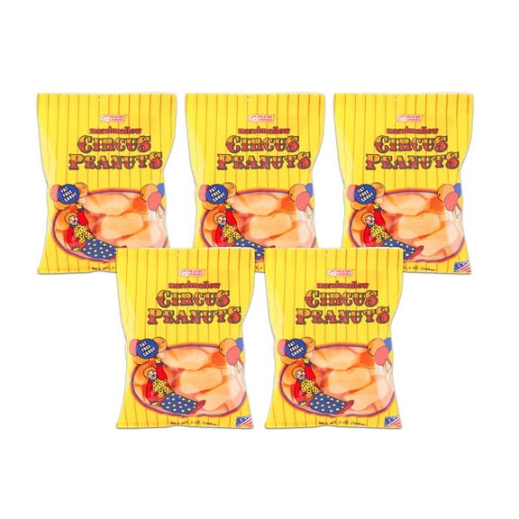 Melster Circus Peanuts Marshmallow Candy 5 Bags of 7 Oz Each
