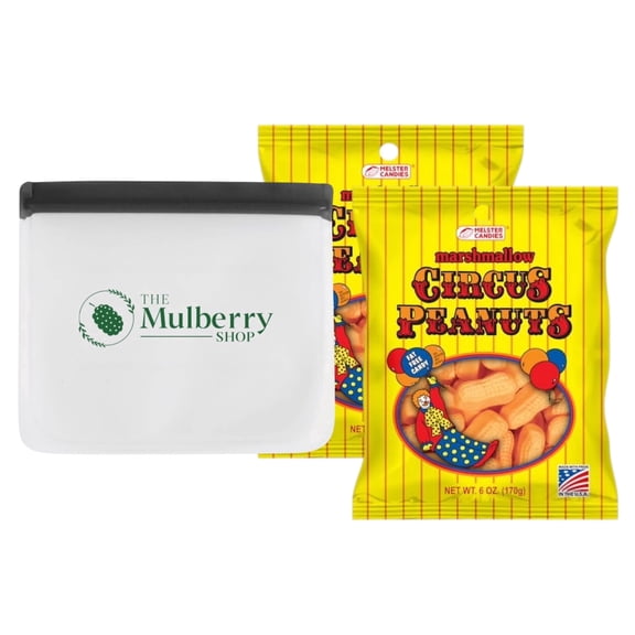 Melster Circus Peanuts Marshmallow Candy 6 oz Bags 2 Pack with Reusable Storage Bag
