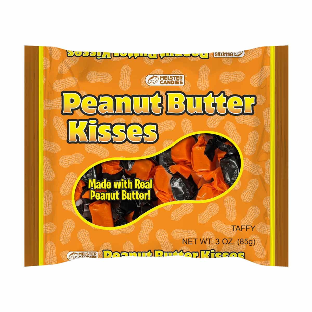 Melster Peanut Butter Kisses Halloween Taffy Candy, 3 oz
