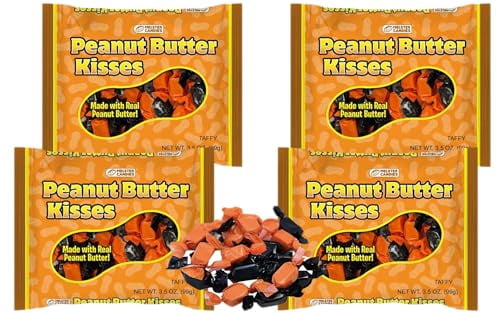 Melster Peanut Butter Kisses Taffy Candy, 3.5 oz Bags, 4-Pack