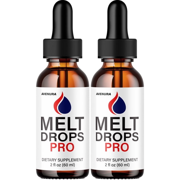 Melt Drops Pro Liquid Drops – Natural Blend Advanced Formula for Active Lifestyle, 2 Bottles, 2 Month Supply