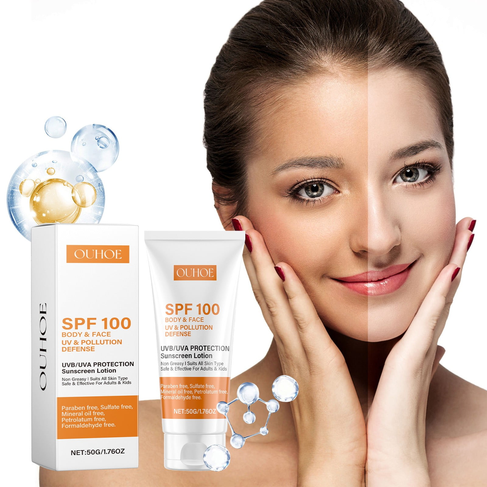 MeltIn Milk Sunscreen, SPF 100 Sunscreen for Body & Face, SPF + UV Protection Oil Free