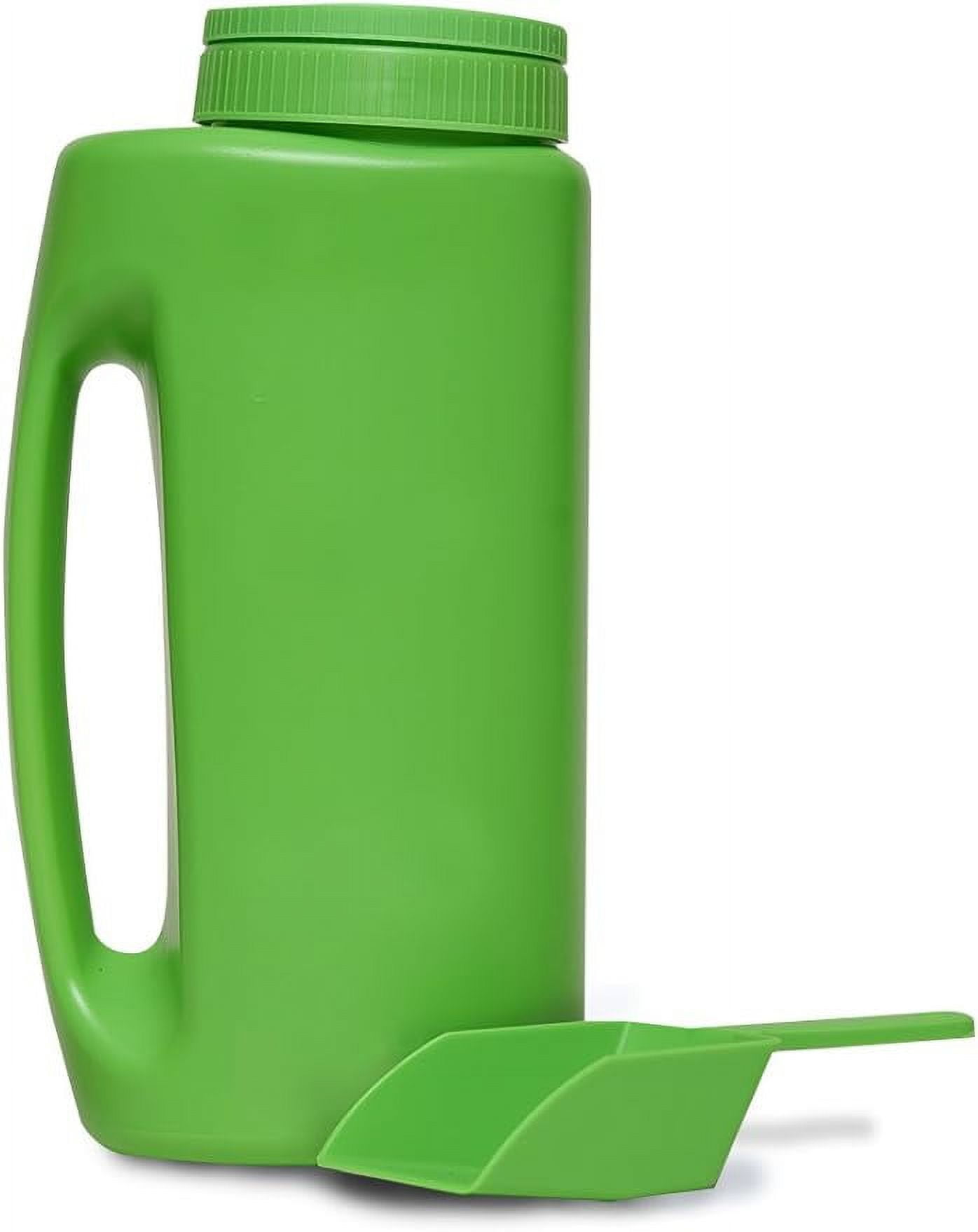 Melt Salt Spreader Handheld Shaker with Shovel for Lawn Seed, Salt, Ice Melt, Calcium, Handy for Lawn Seed Salt to Device, Green