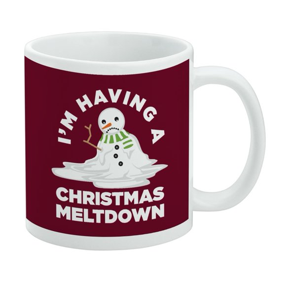 Meltdown Ceramic Coffee Mug, Novelty Gift Mugs for Coffee, Tea and Hot Drinks, 11oz, White