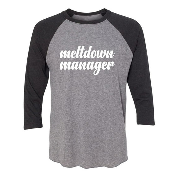 Meltdown Manager Unisex 3/4 Sleeve Baseball Raglan Tee
