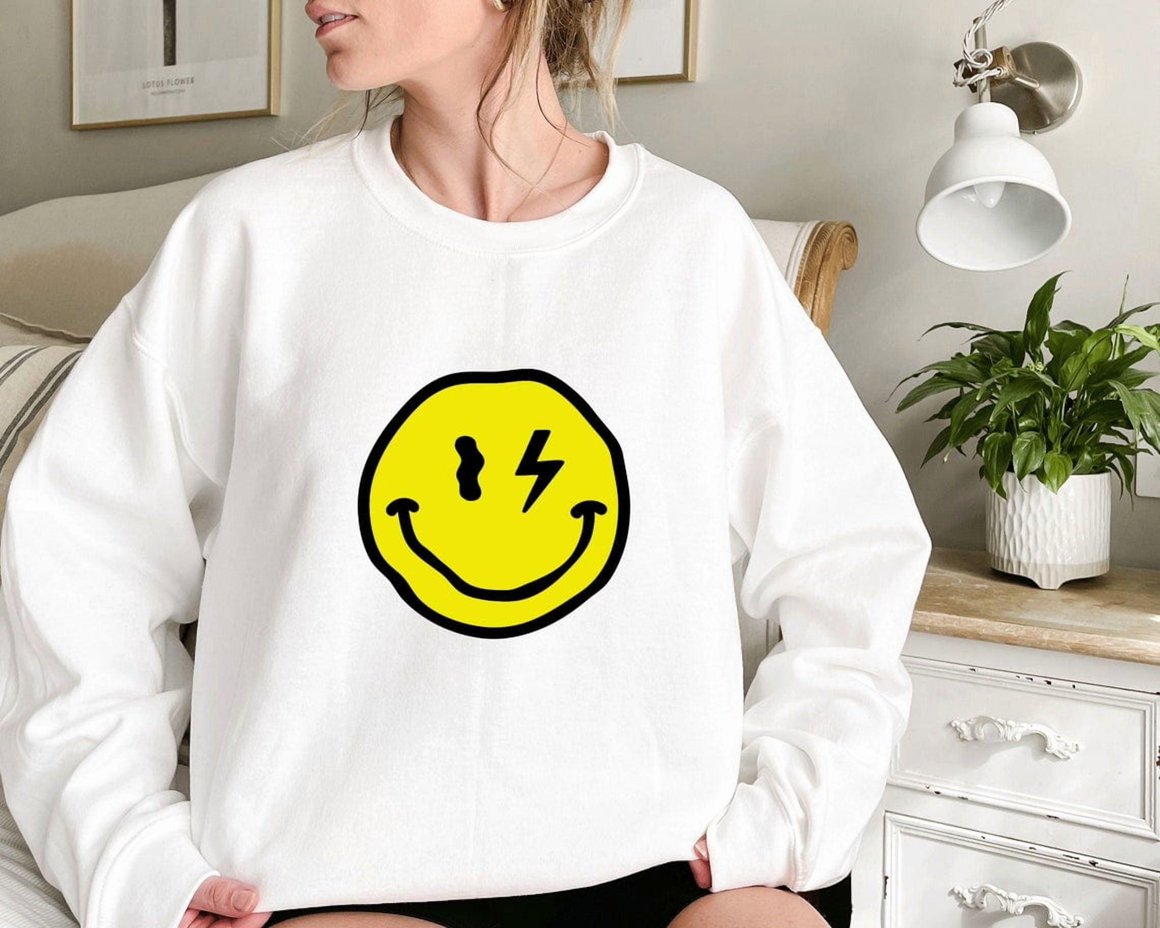 Melted Smiley Faces Sweatshirt, Cute Melty Face Sweater, Smiling Emoji ...