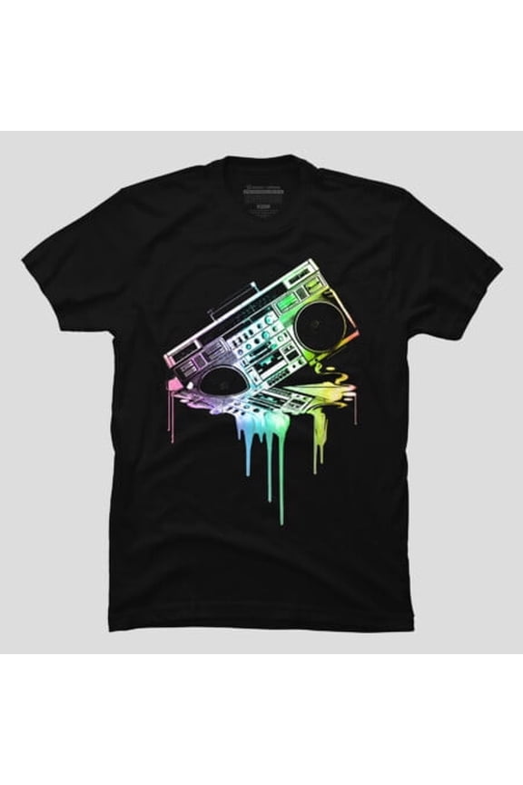Melting Boombox Retro 80s Music Graphic, H28814 Unisex T-Shirt, Up to 5XL Available