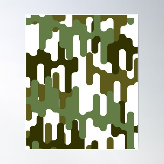 Melting Camouflage Poster Wall Art, Modern Wall Decor For Living Room Bedroom, 12x18 UNFRAMED