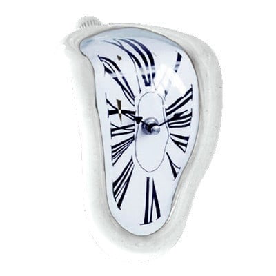 Melting Clock Salvador Dali Melted Clock Decor Art Inspired Wall Clock Funny Creative Gift Used for Decorative Home Office Shelf Desk Table,Battery is not Included