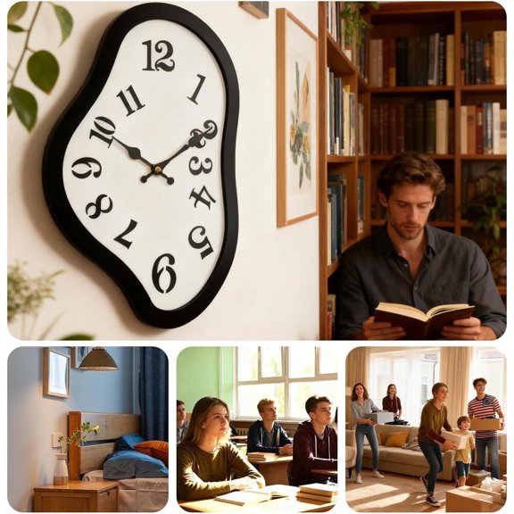 Melting Clock Silent Sweep Wall Clock Nordic Abstract Fashion Distorted Clock Interior Wall Clock for Gift Shop Living Room